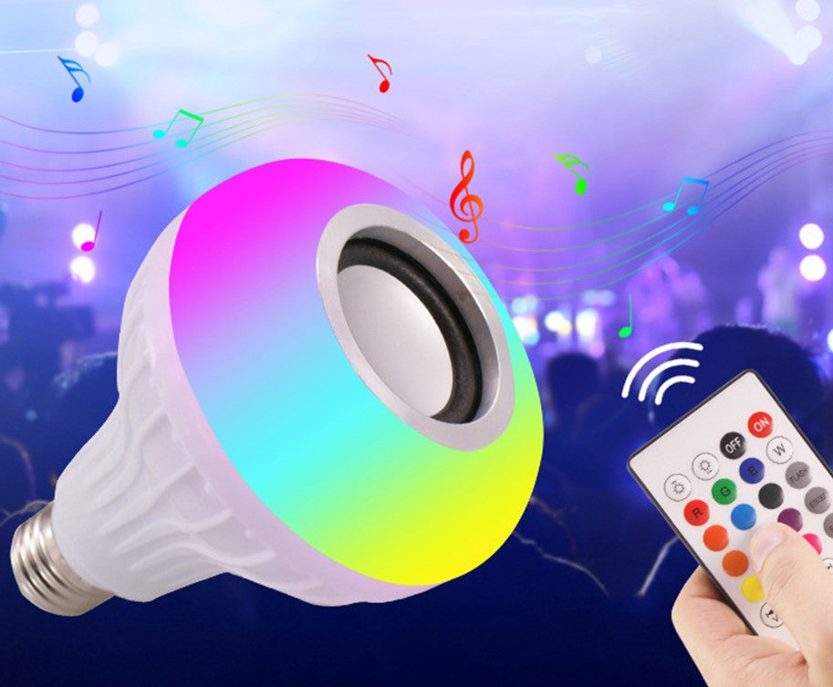 Bombillo Luz Led Colores Con Parlante Bluetooth
